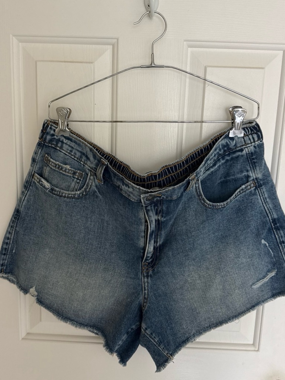 aerie Washed Blue Denim High-Rise Jean Shorts